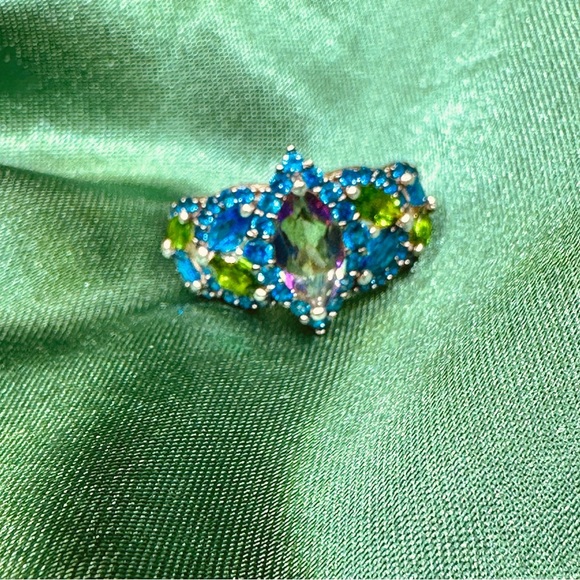 Sterling Silver Statement Ring with Multicolor Gemstones – BRI 925 - Picture 6 of 10